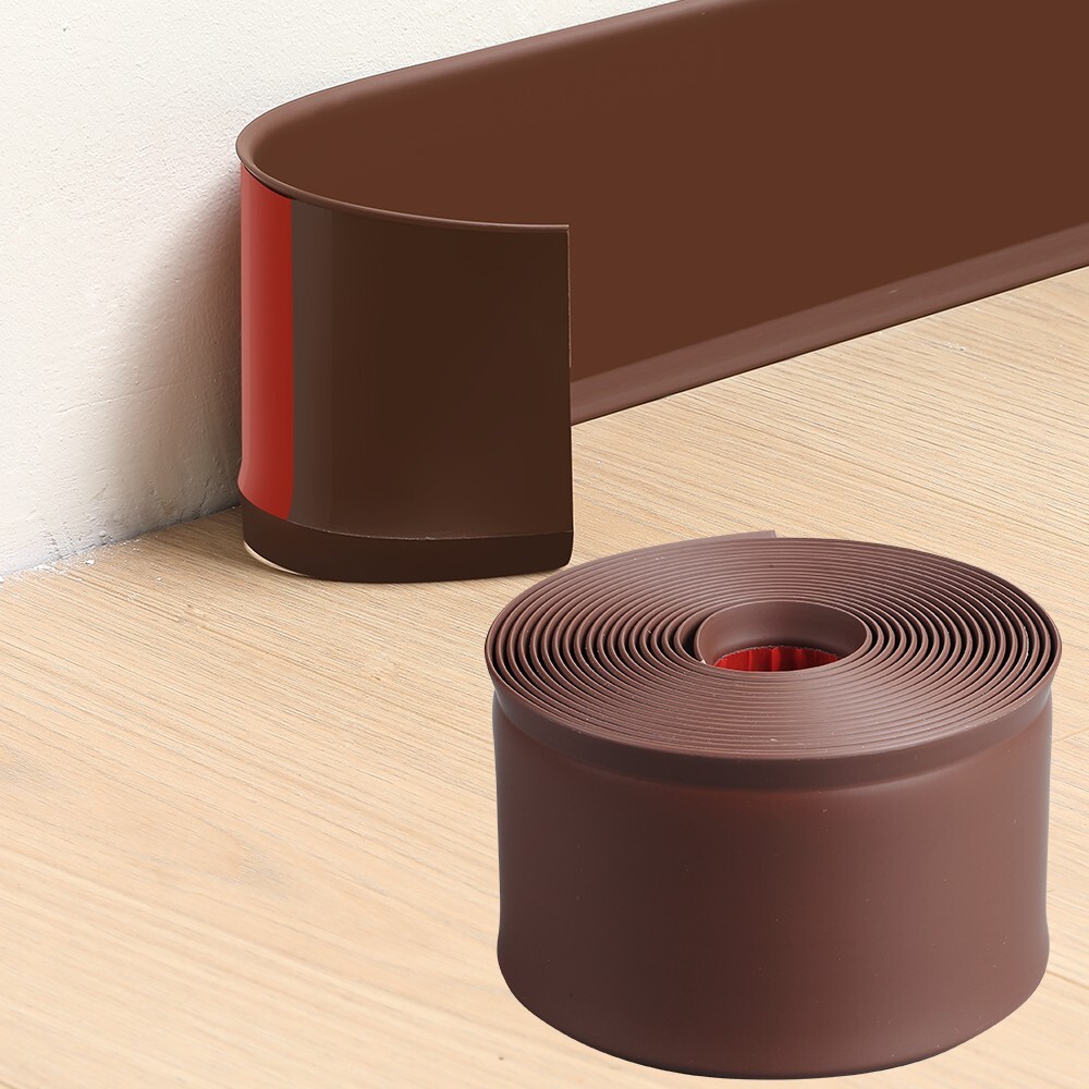 Vinyl Wall Base Baseboard Molding Trim 4″x 20FT Flexible Self Adhesive Brown