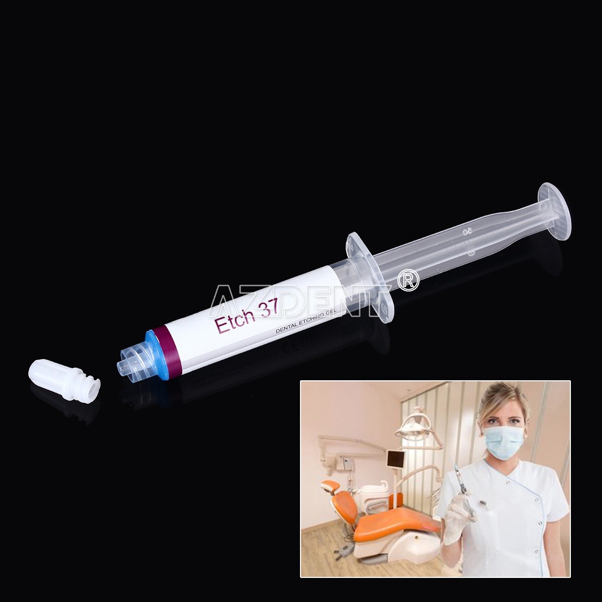 10Pcs Dental 37% Gel de Grabador de Ácido Fosfóric Compuesto F Esmalte y dentina