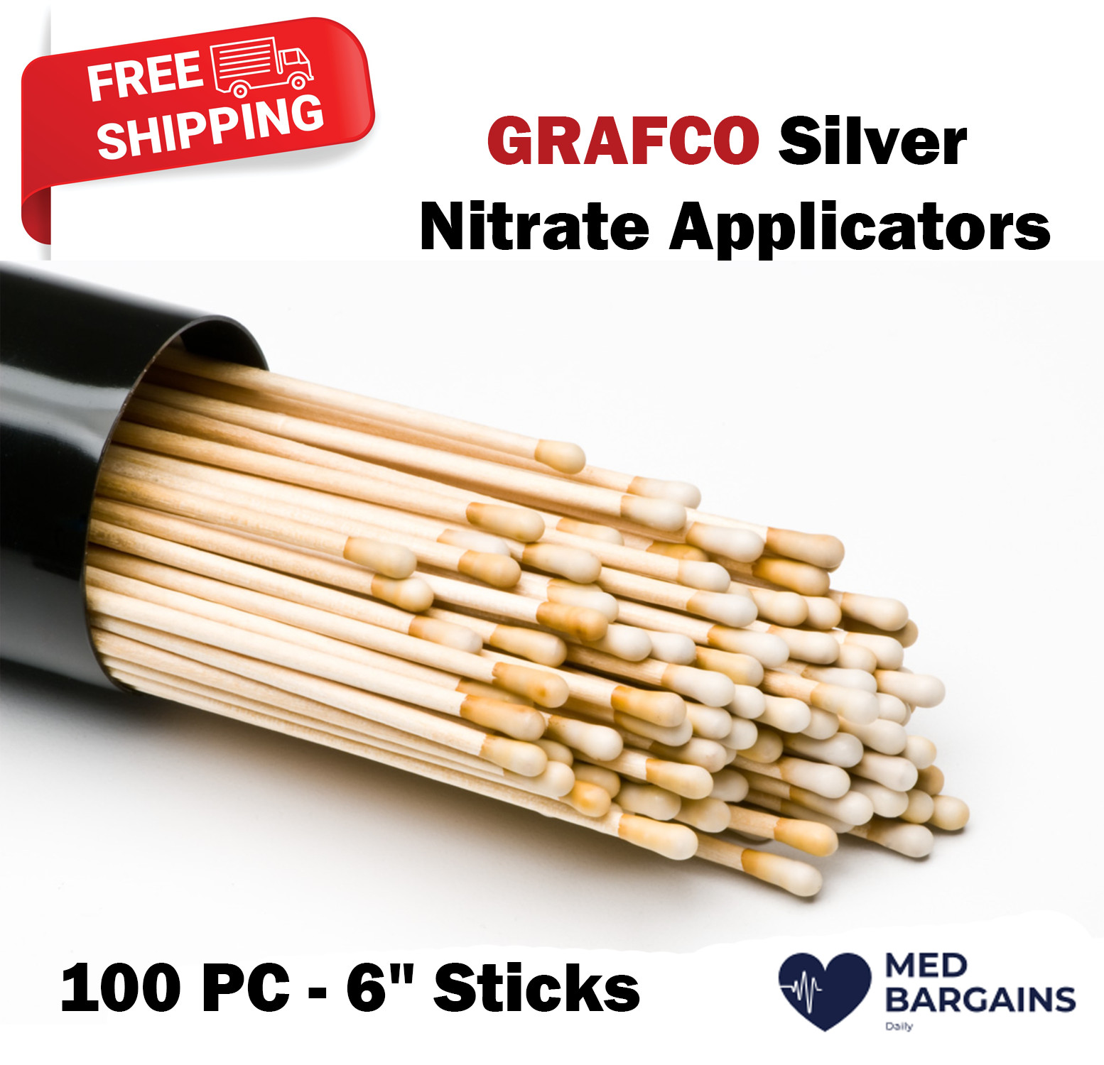 GRAFCO Silver Nitrate Applicators 6″ Sticks – 100PCS