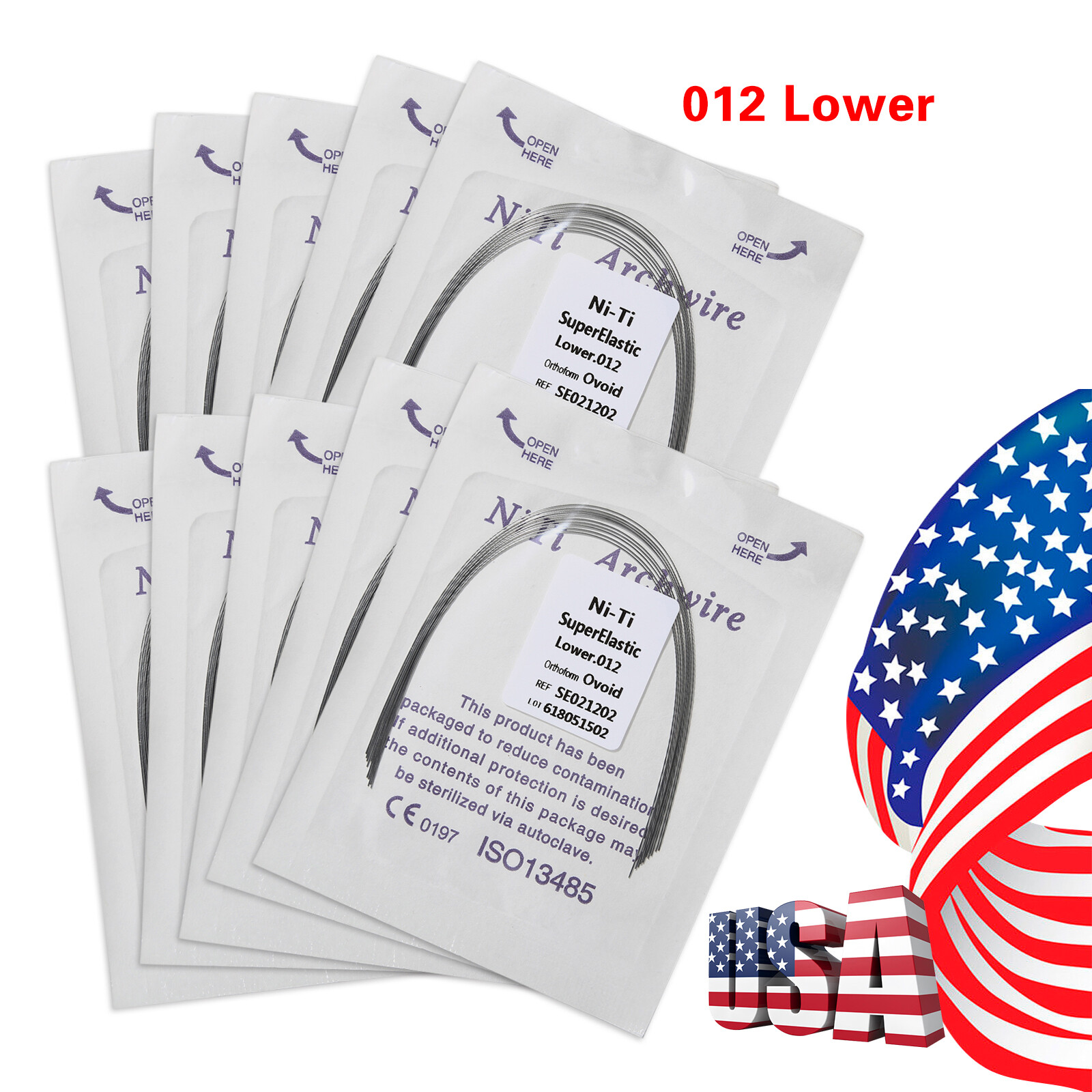 10pcs/pack Dental Orthodontic Super Elastic Niti Arch Wire Round Natural Form OM