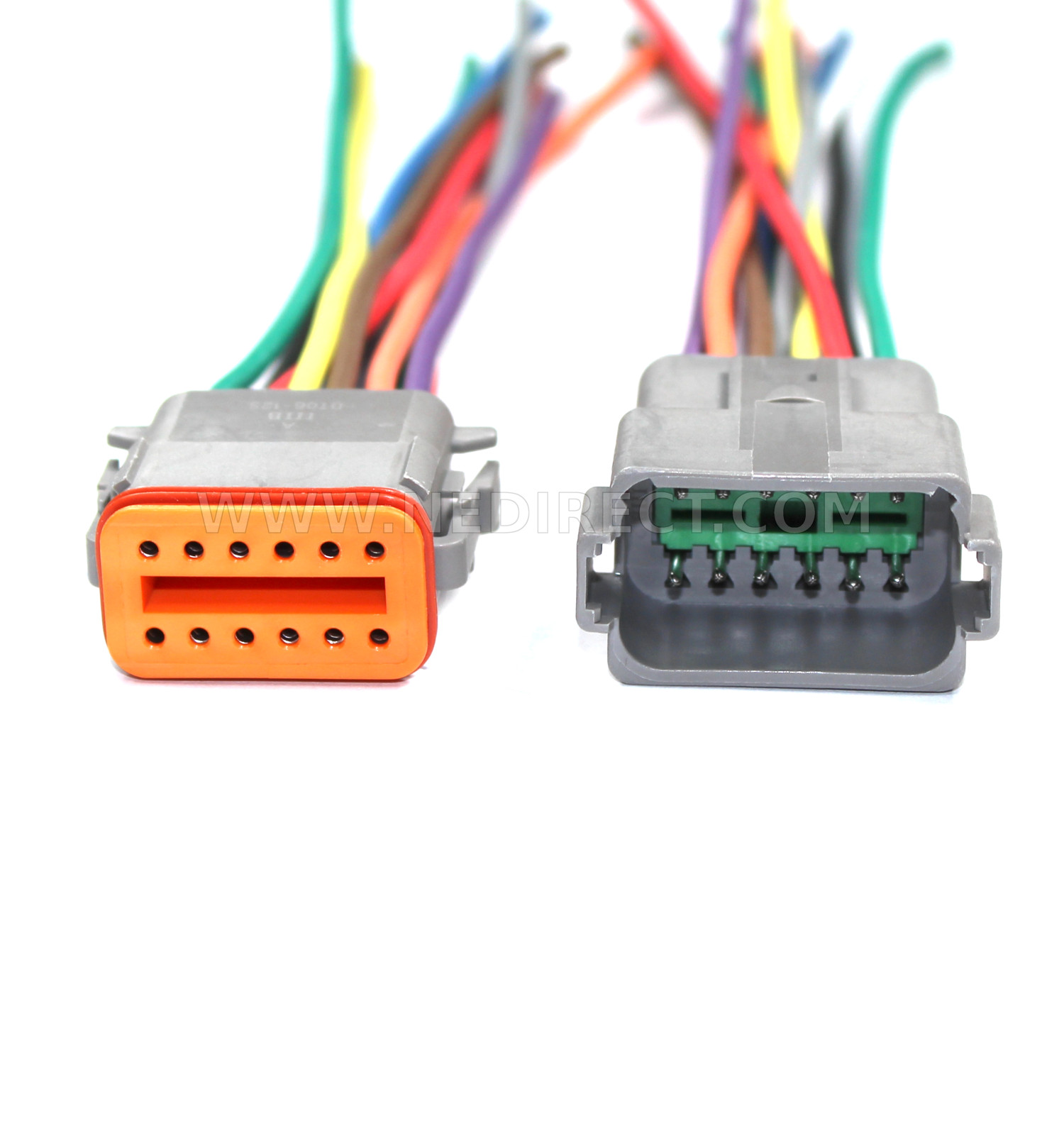 12 AWG Assembled Deutsch 12 Pin waterproof connector 6″ wire