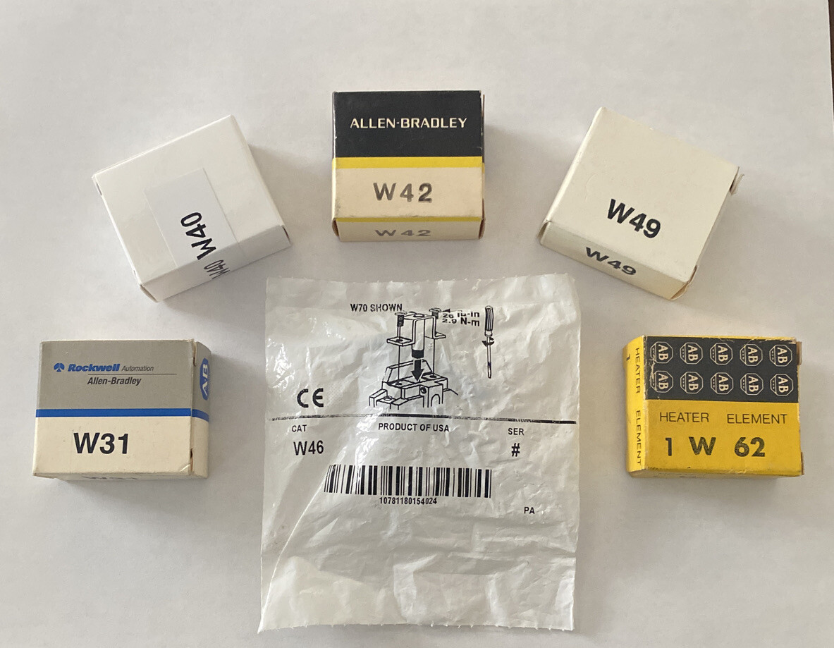 Allen Bradley Type W Thermal Overload Heater Elements, Sizes W10 – W85 !!