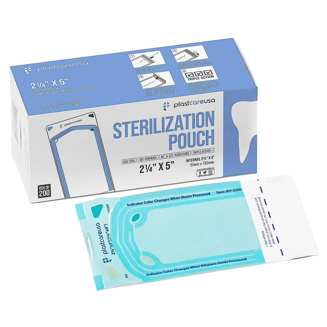 plastcareusa Self Seal Sterilization Pouch, 2.25″ x 5″, 200/Box