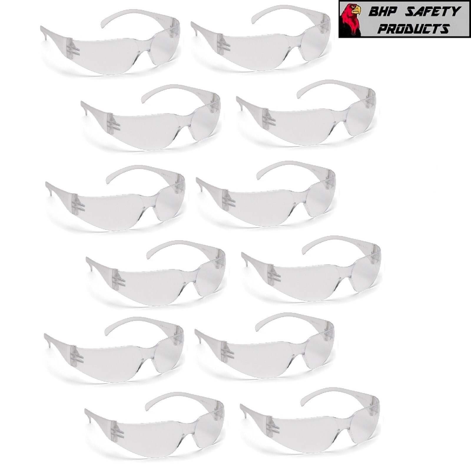 Intruder Grey/Clear Protective Polycarbonate Eyewear Safety Glasses 12PK – 300PK