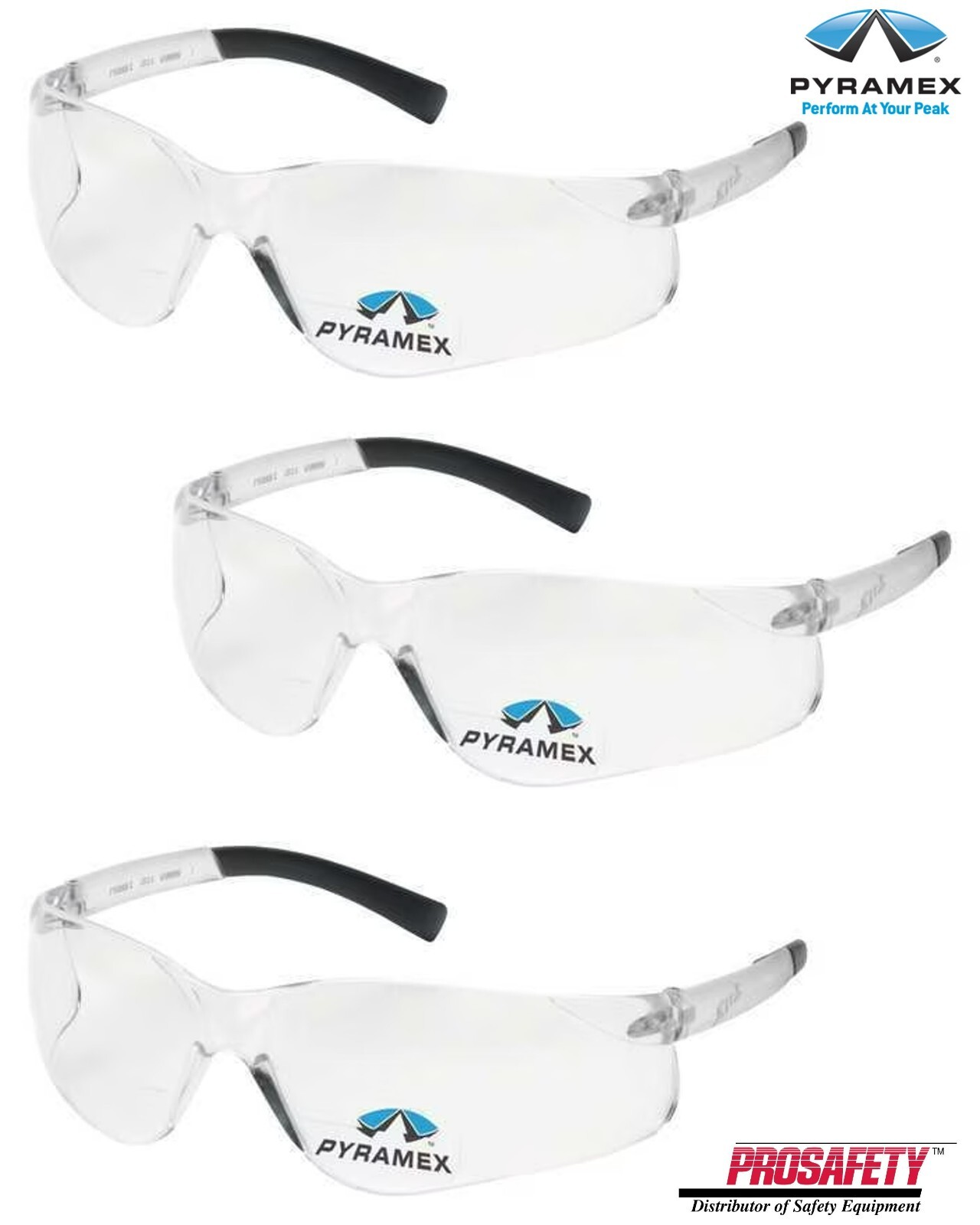 3- ZTEK BIFOCAL Clear Lens Reading Safety Glasses READERS Protective Eyewear Z87