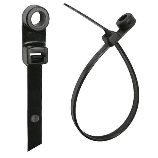 6″ 8″ 12″ INCH BLACK ZIP TIES W/ MOUNTING SCREW NAIL HOLE NYLON CABLE BULK LOT