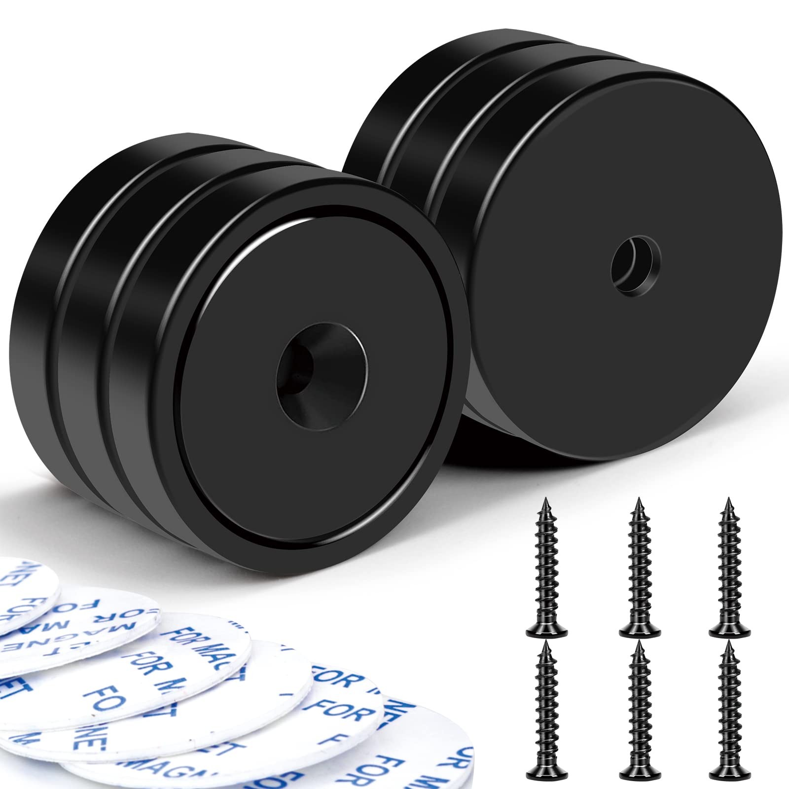 Magnets with Holes, 110 lb+ Waterproof Strong Neodymium Cup Disc Magnets with…