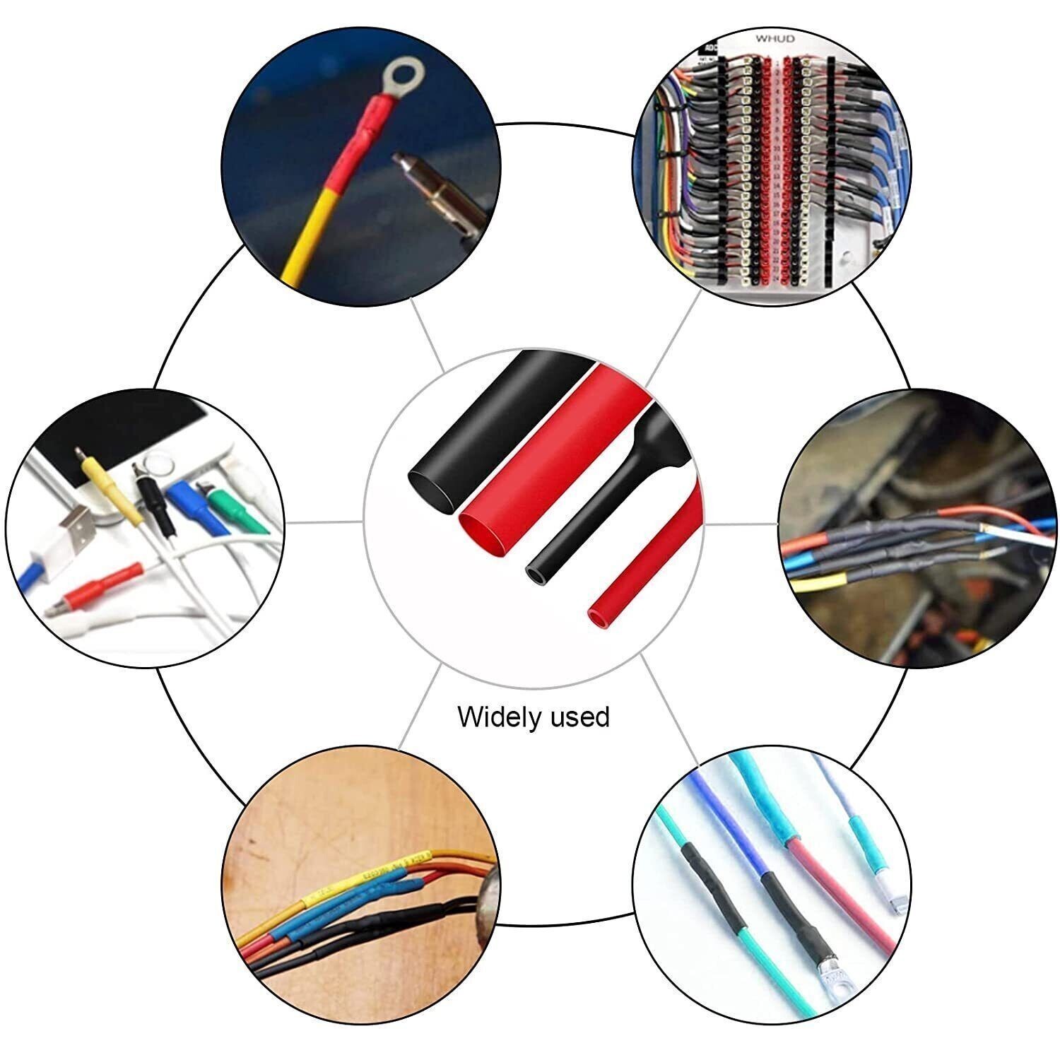 328pcs Heat Shrink Tubing Electrical Wire Insulation Cable Sleeve Kit Multicolor