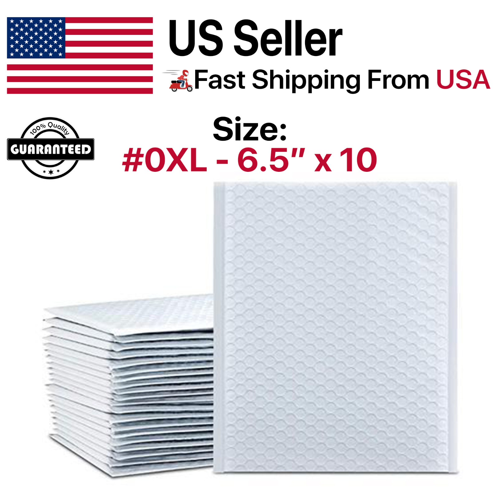 #0 XL 6.5×10 (6.5×9) Poly Bubble Mailers Padded Envelopes Mailing Shipping Bags