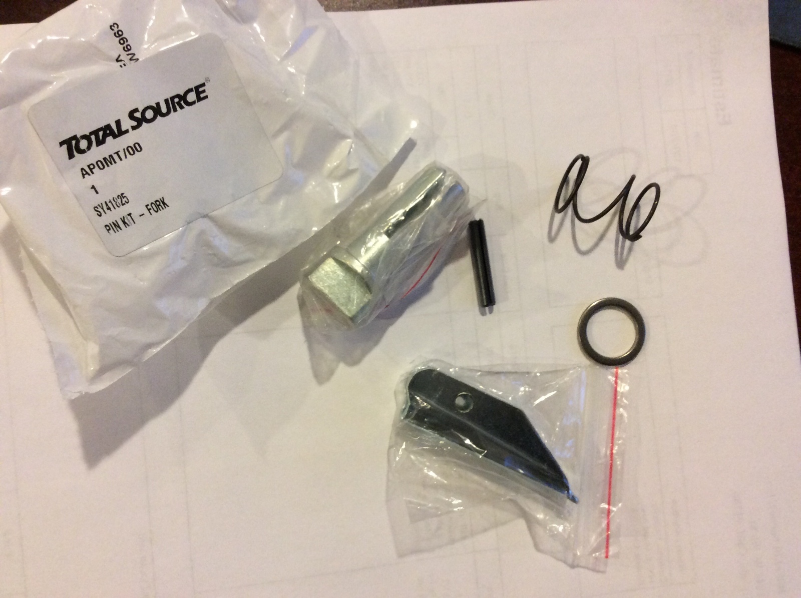 Forklift – Fork Pin Kit Class II forks – Class 2 forks 41825