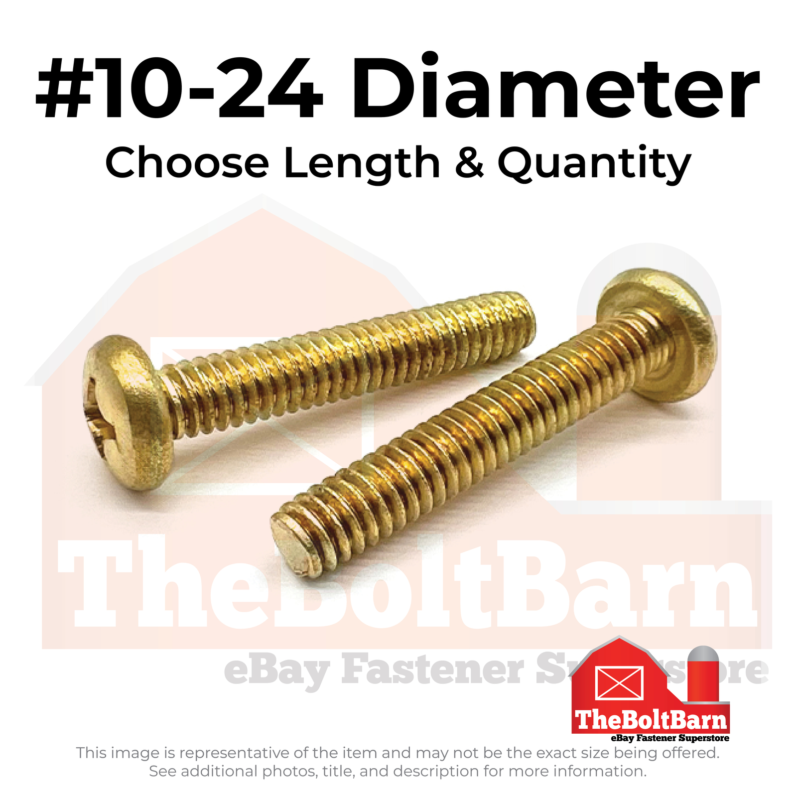 #10-24 Brass Phillips Pan Head Machine Screws (Choose Length & Qty)