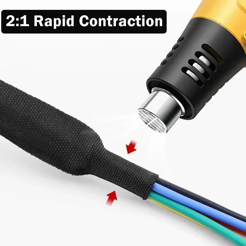 1~50M Braided Cable Sleeve Diameter 4~30Mm PET Heat Shrink Tube Insulation Flam