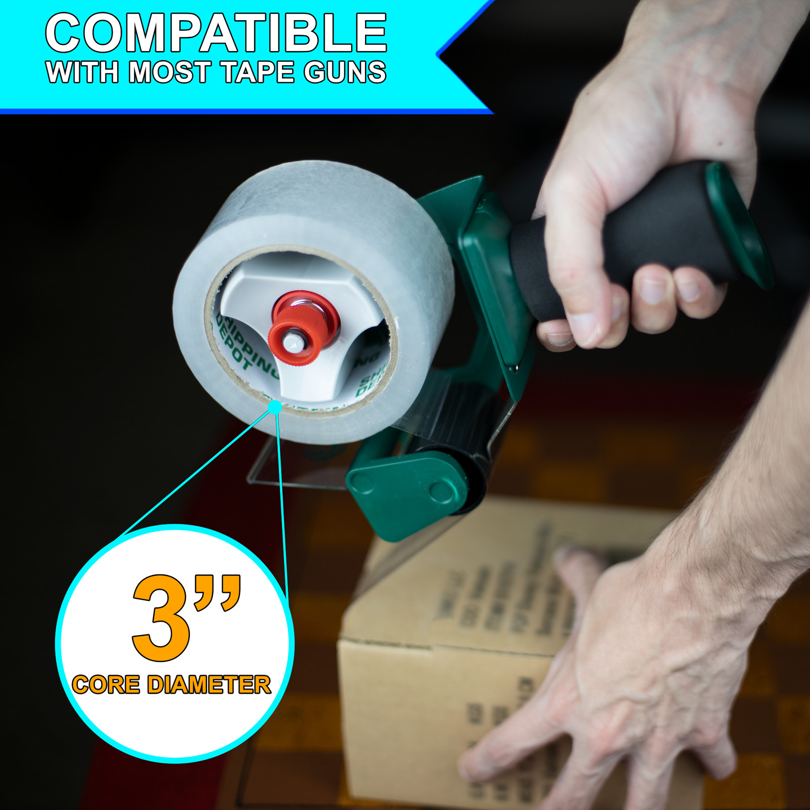 36 Rolls of Shipping Depot Carton Box Sealing Clear Packing Tape 2″ x 110 Yds
