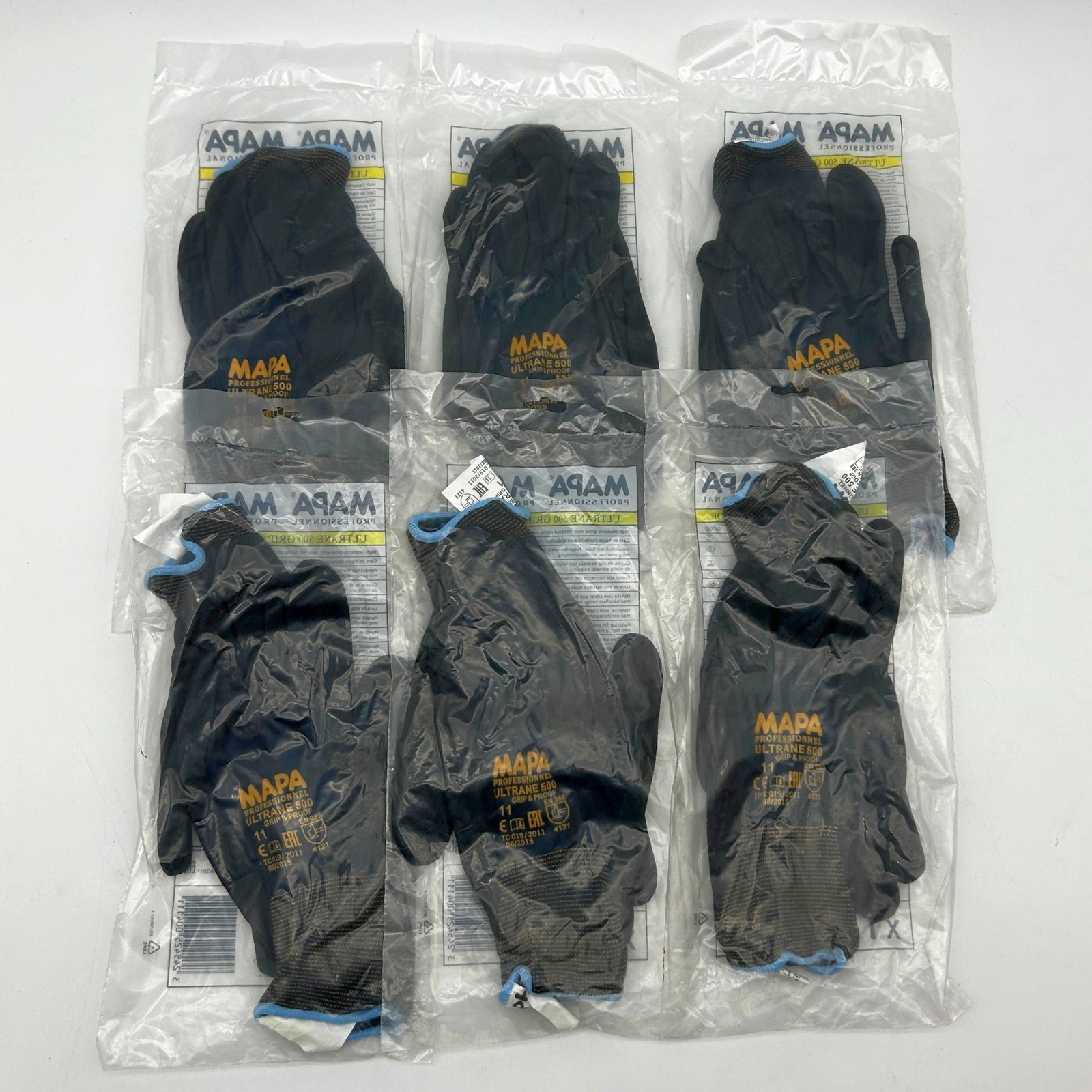 MAPA Ultrane 500 Cut Resistant Glove Sz 2XL 11.0 500411 Grip and Proof 6 Pairs