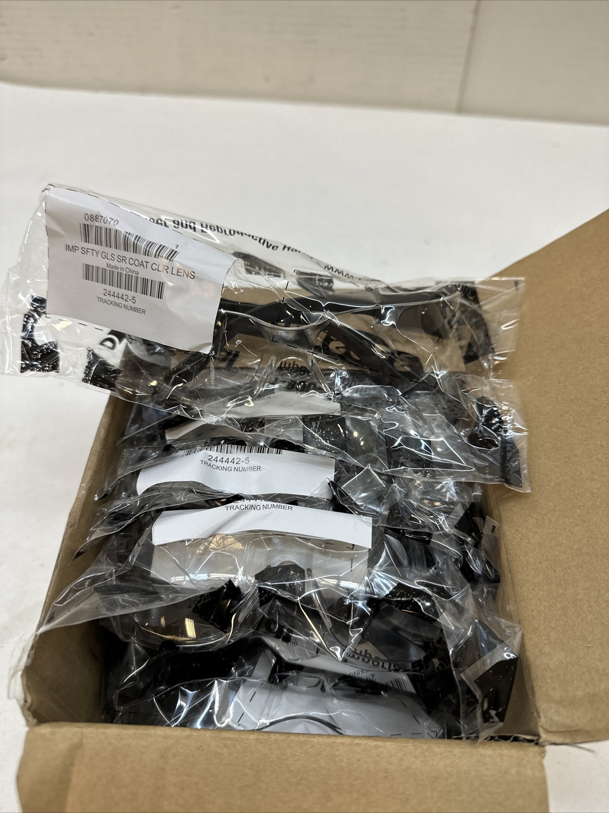 Frameless Safety Glasses, Clear Lens, Scratch-Resistant Qty 12