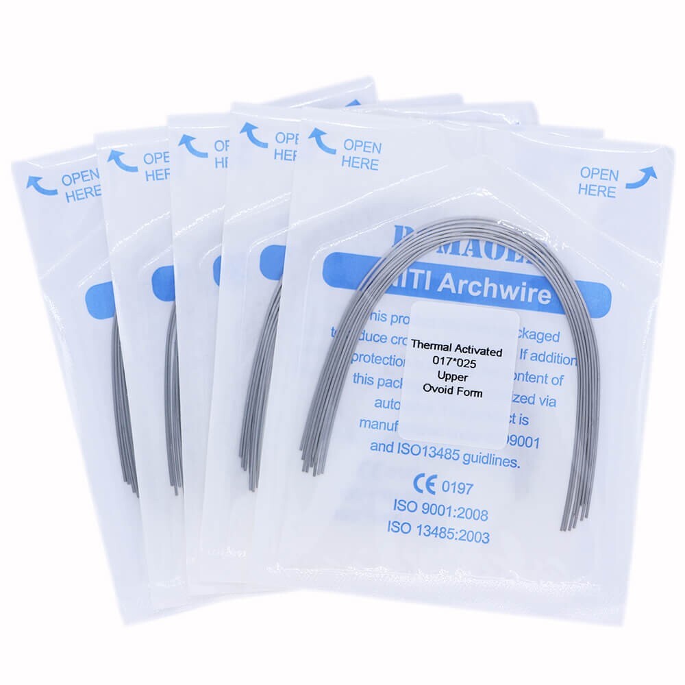 5×Dental Orthodontic Niti Thermal Activated Rectangular Arch Wires 17×25 Upper