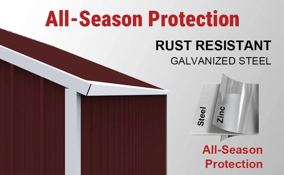 33′ x 25′ x 14′ Metal Car Garage/Outdoor Storage Shed/Heavy-Duty Steel Barn