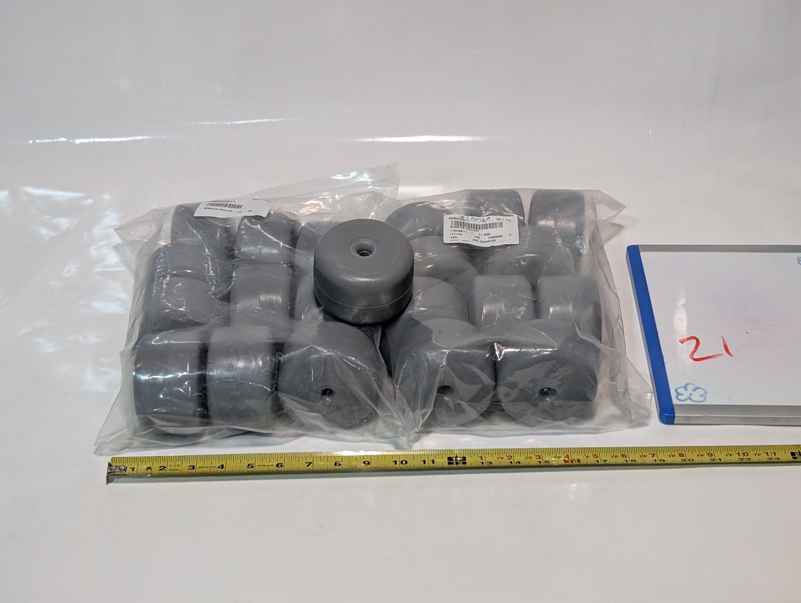 Lot of 21 Stryker 3000335011 Bumper Rollers Gray Plastic Replacements as shown