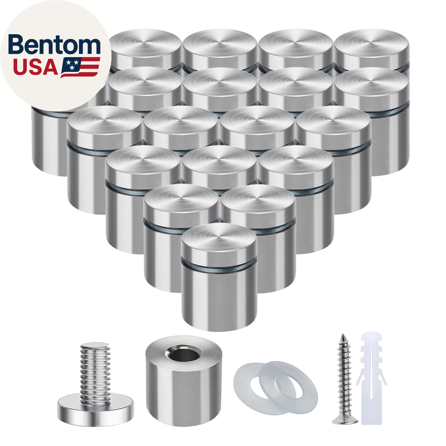 Standoff Screws 1 X 1 Inch 20 Pack Sign Standoff Stainless Steel Stand off Wall