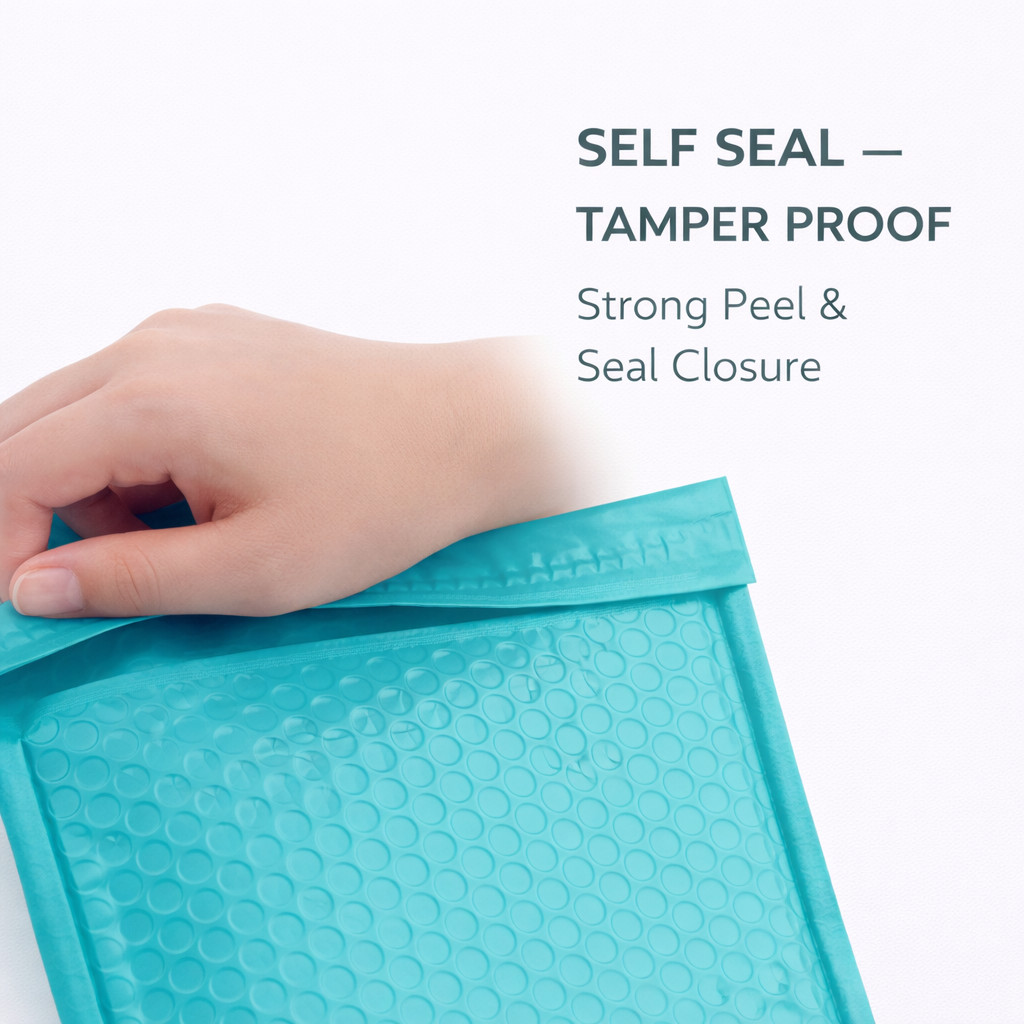 1000 Bulk Teal Poly Bubble Mailers #000 4×8 Water Resistant Padded Envelopes