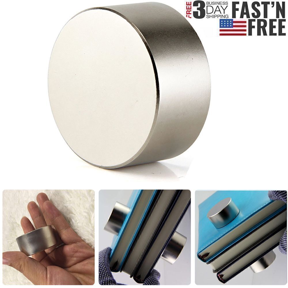 1.6inchx0.8inch Powerful Neodymium Rare Earth Large Cylinder Magnet N52 Round US
