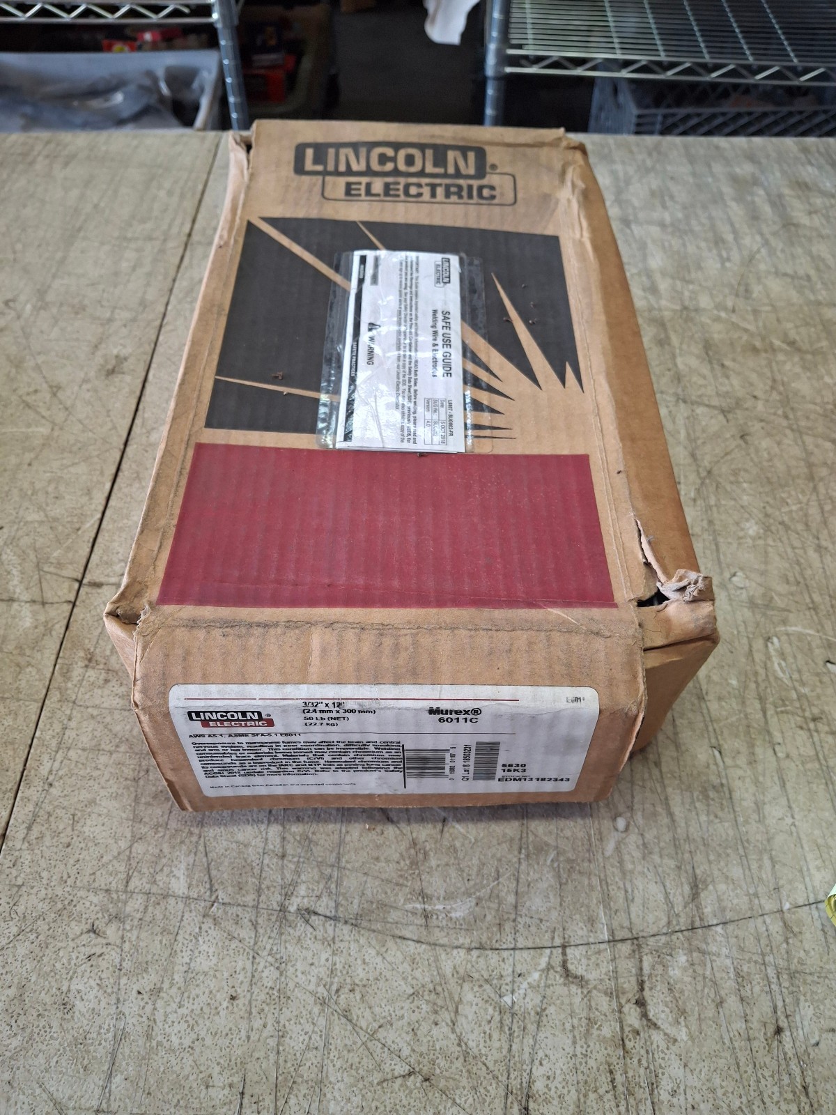 Lincoln Electric Murex 6011C Stick Electrode 3/32″ x 12″, 50 lb Carton EDM131234