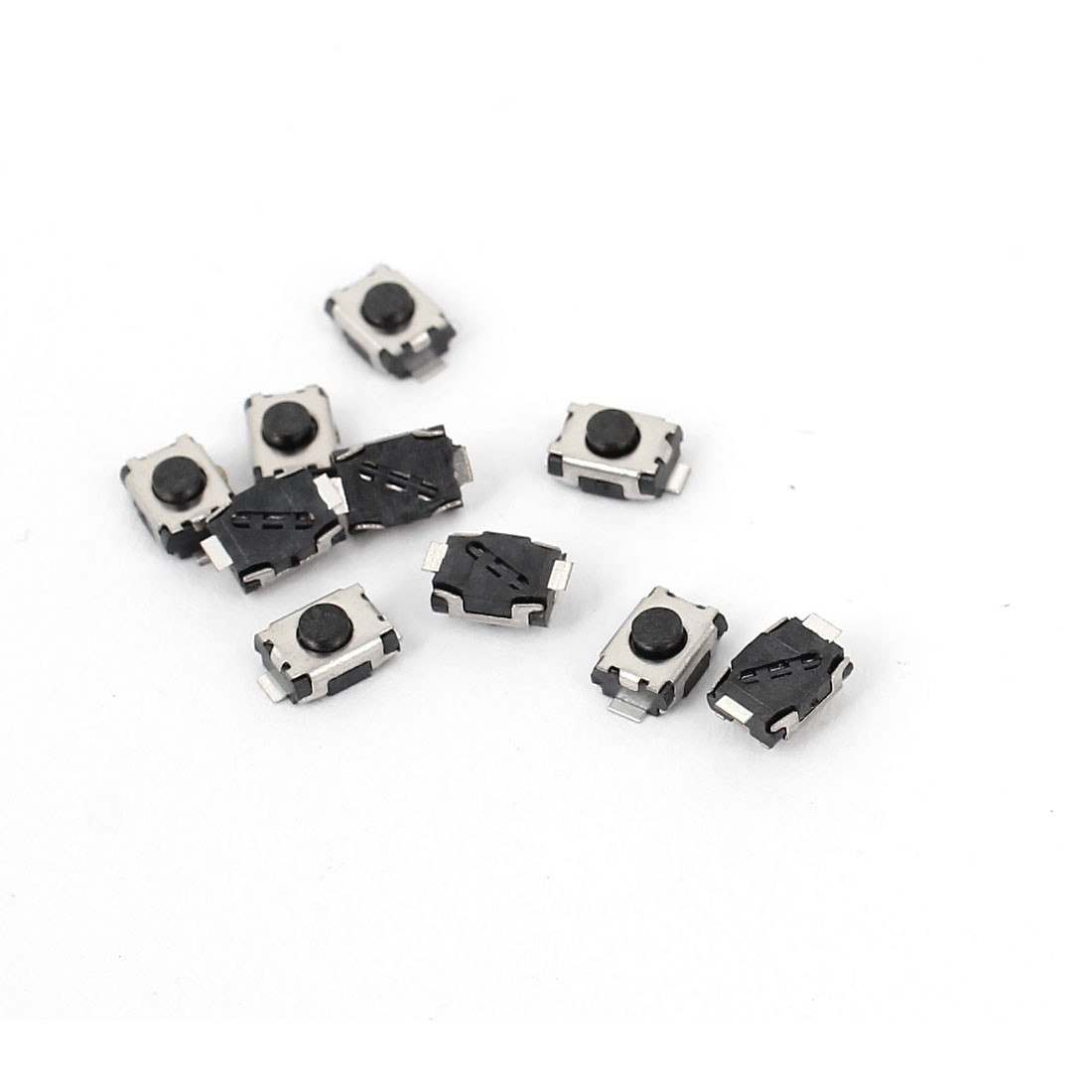 10pcs Surface Mounted Devices SMT Tactile Push Button Switch Black 3x4x2mm