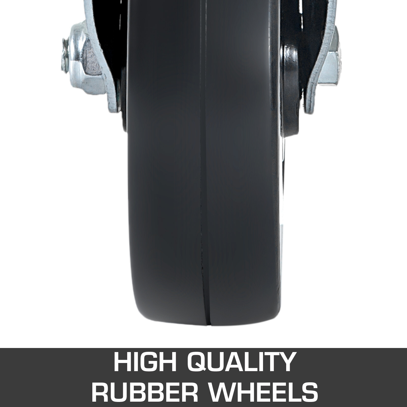 4PCS Scaffolding Caster 8″ x 2″ Black Wheels w/ Locking Brakes 1-3/8″ 4400LBS