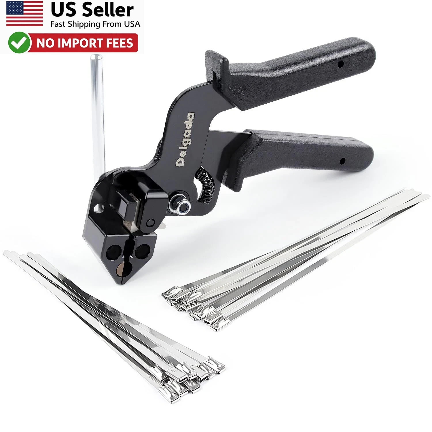 Metal Zip Tie Tool Stainless Steel Cable Tie Gun Cutter Kit FROM USA