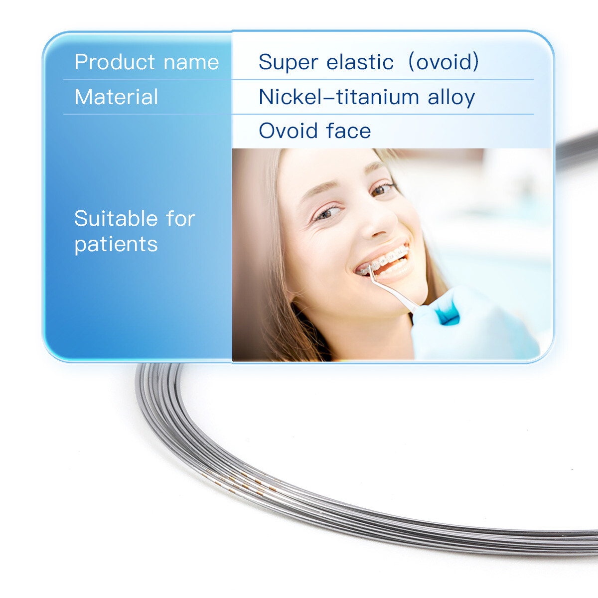 100X AZDENT Dental Ortho Arch Wires Super Elastic Niti Round 012~020 Upper&Lower