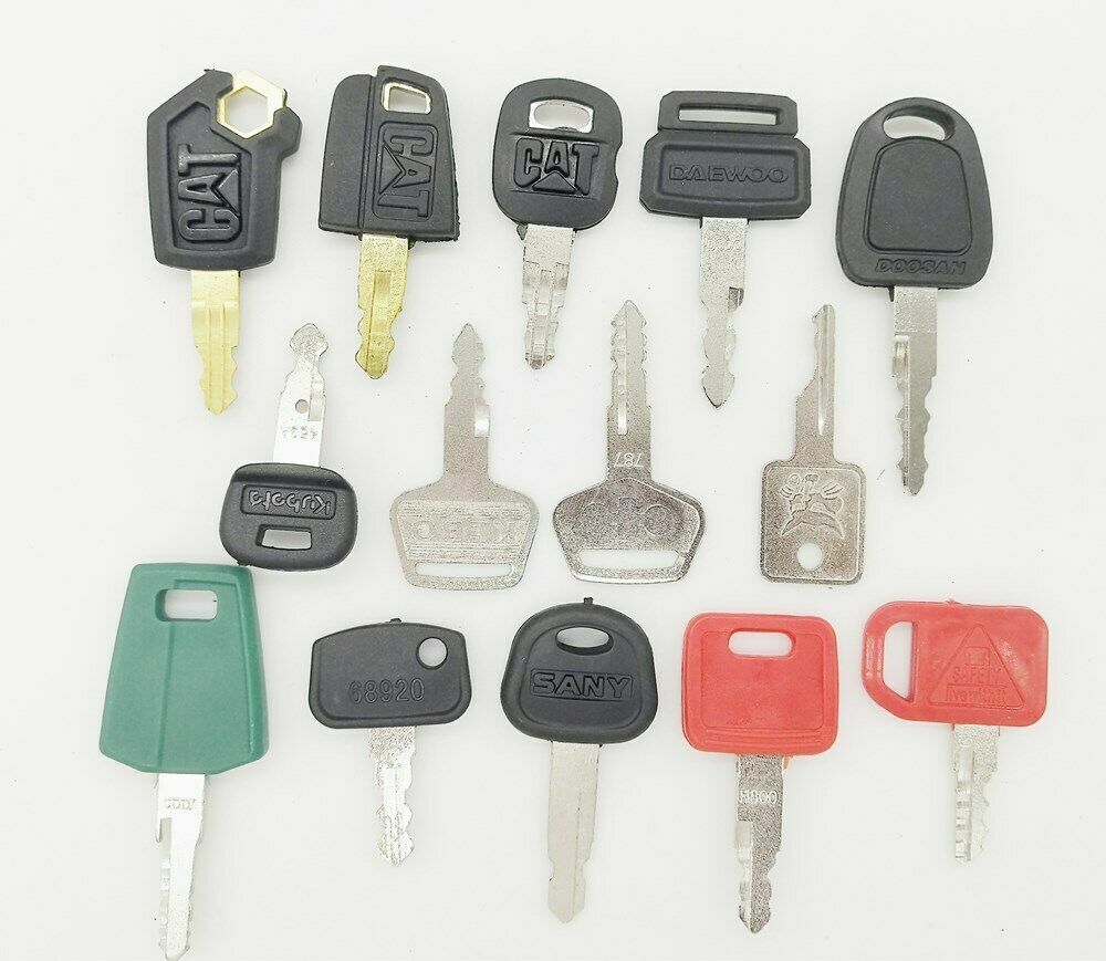14 Heavy Equipment Key Set Construction Ignition Keys For CAT Volvo deere kubota