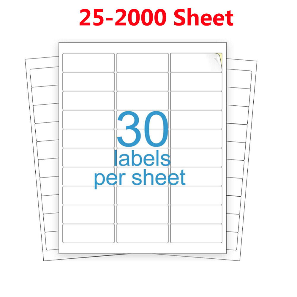 1″ x 2 5/8″ Address Mailing Labels Sheet FBA SKU Labels 30/sheet 30 UP Adhesive