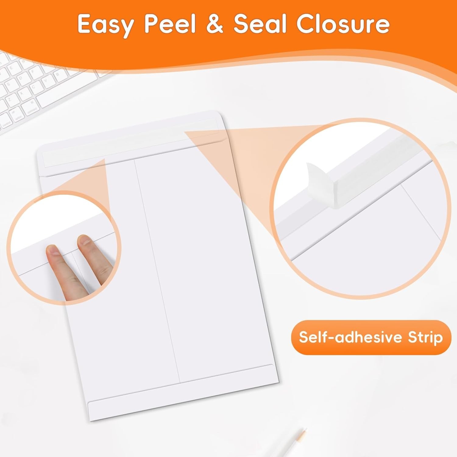 50 Pack 6X9 Envelopes Self Seal, White Catalog Mailing Envelopes 6 X 9 Manilla E