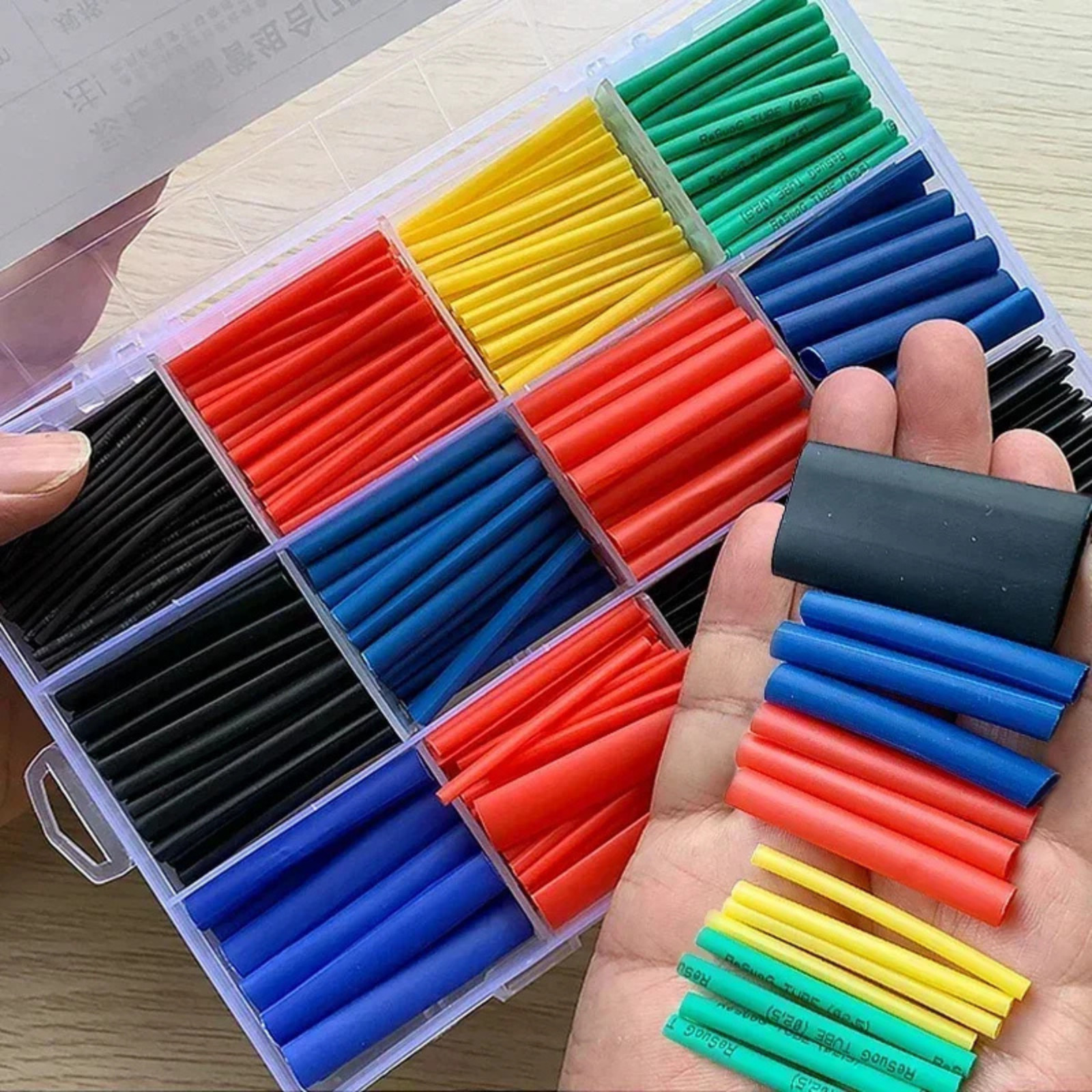 560 Pcs HEAT SHRINK Tubing Sleeve 2:1 Shrinkable Tube Wire Cable Assortment Kit