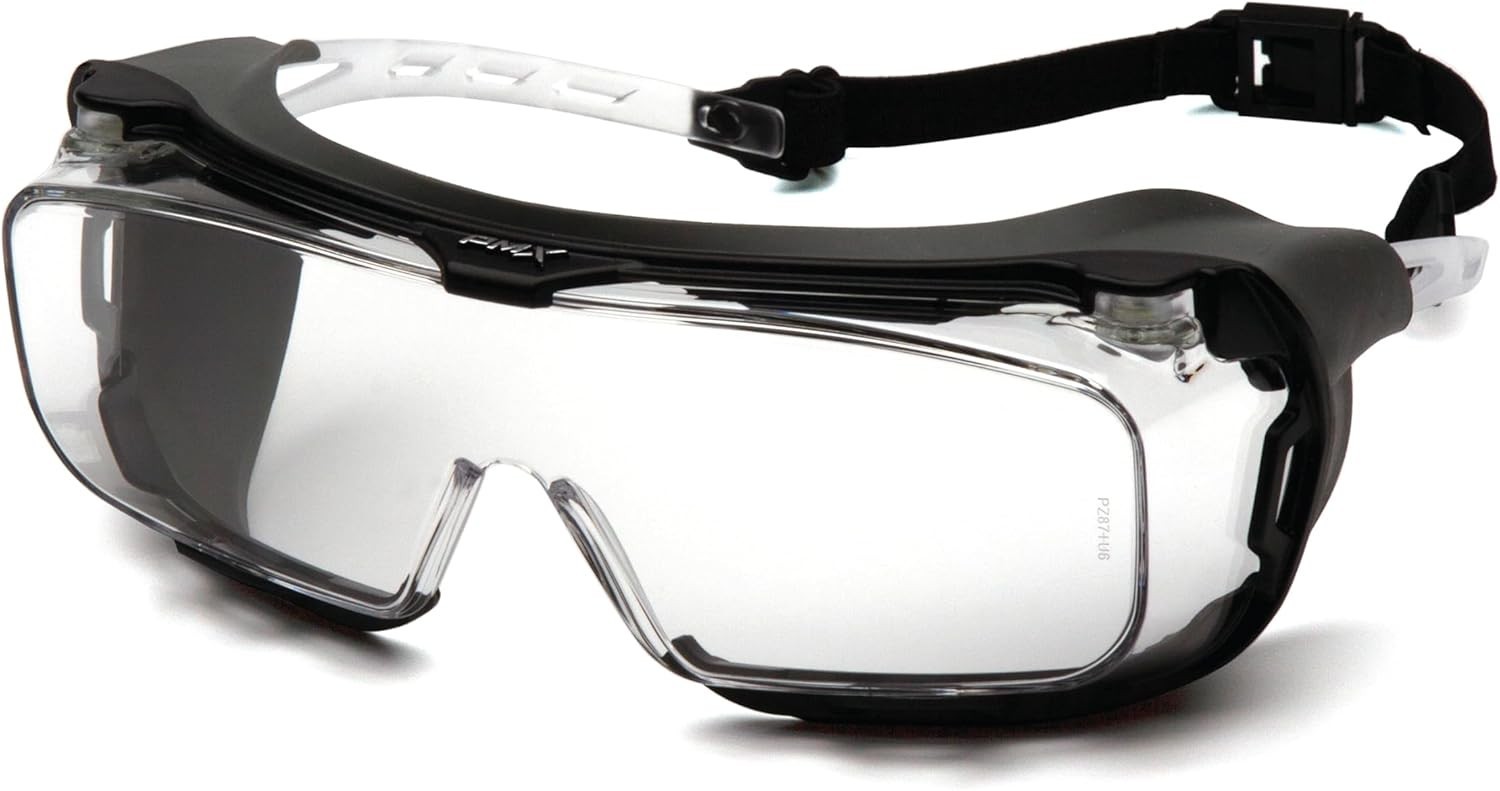Pyramex Cappture Plus w/ H2MAX Anti-Fog Safety Glasses, Grey Frame Clear lens