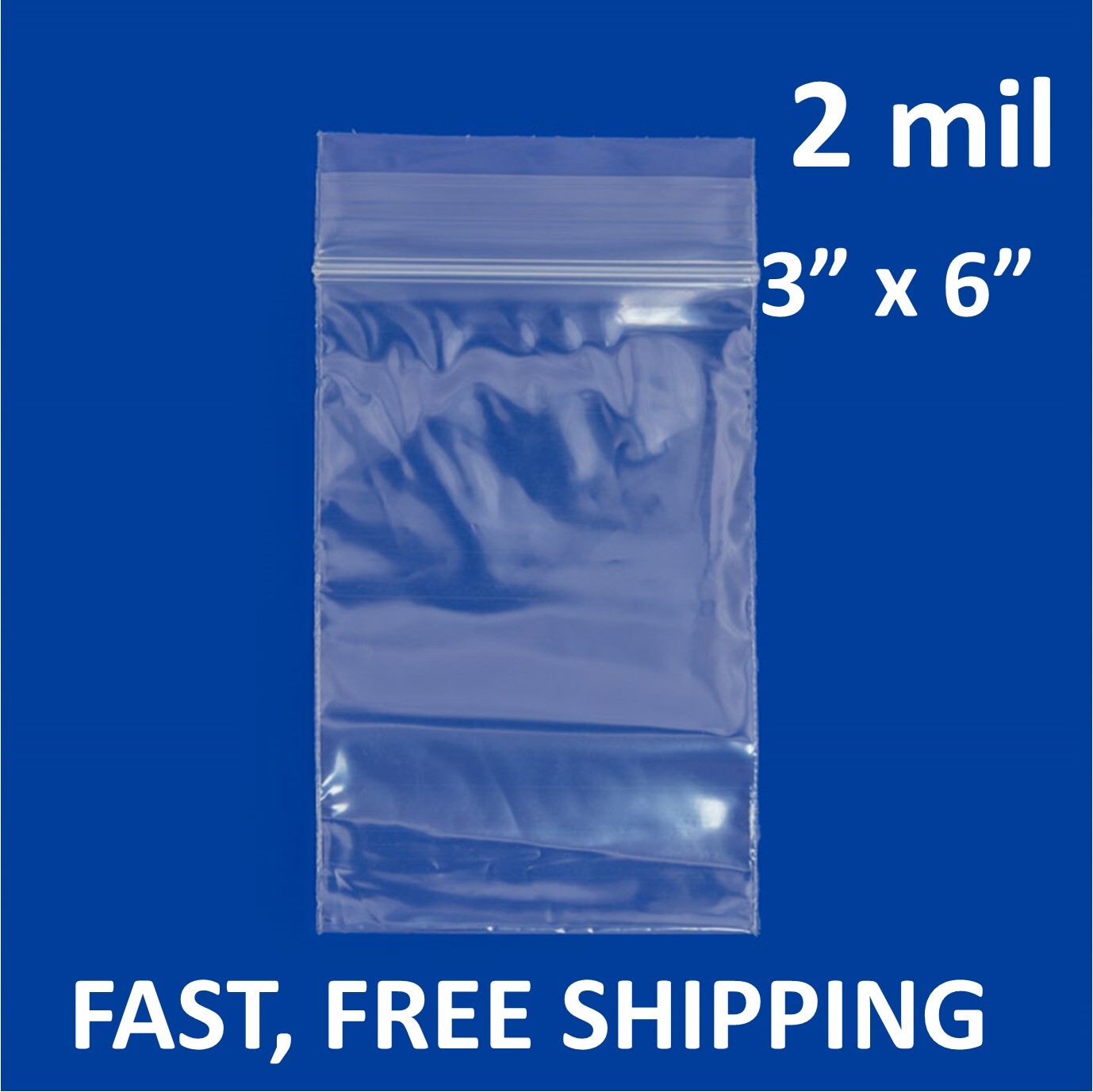 3″x 6″ CLEAR 2 MIL ZIP SEAL BAGS PLASTIC RECLOSABLE TOP LOCK SMALL MINI BAGGIES