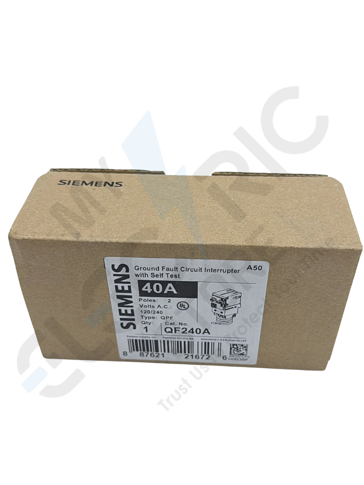 SIEMENS QF240A 40A GFCI BREAKER 2-POLE 120/240V -SPA HOT TUB -POOL EQUIPMENT-NEW