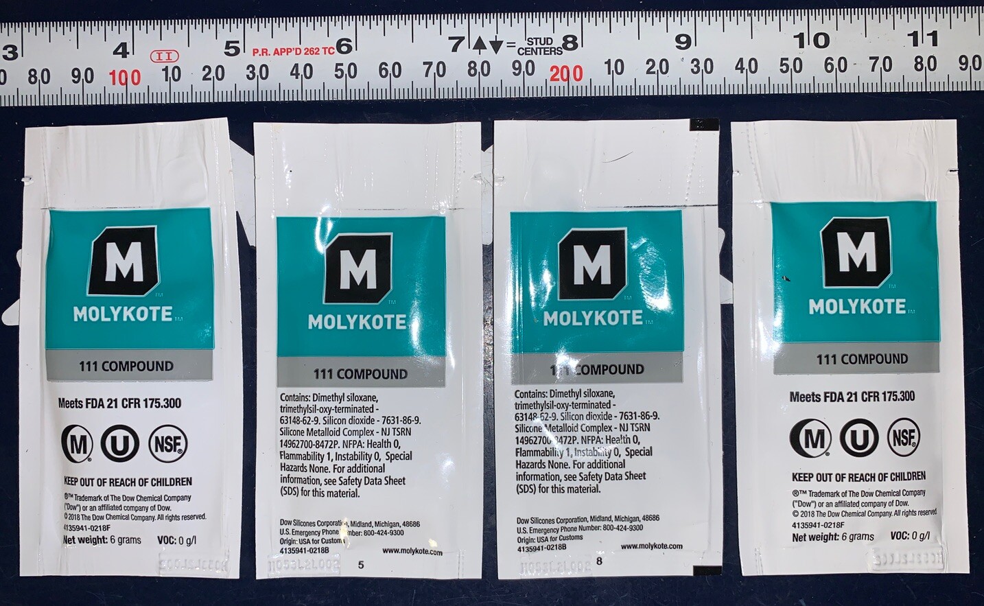 Dow Molykote 111 FDA O-Ring Lubricant for Espresso Machines 4 Single Use Packets