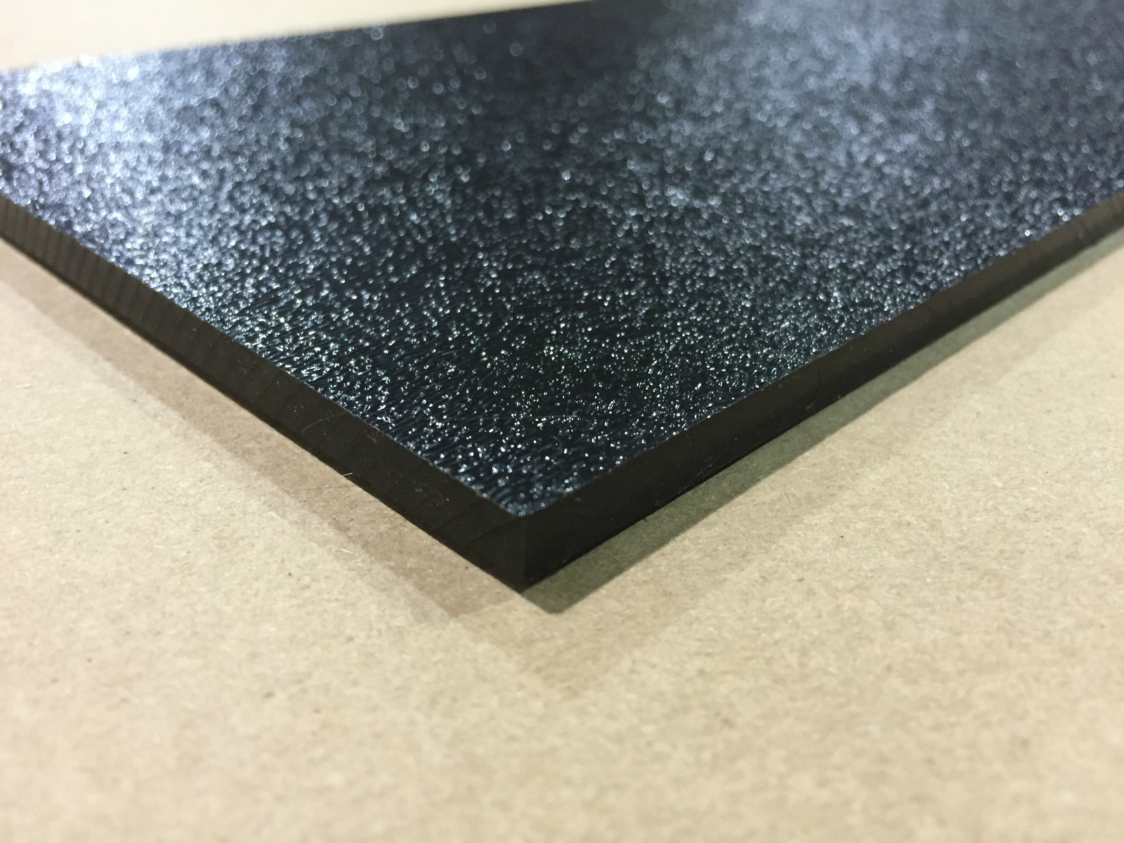 ABS Black Plastic 1/8″ x 8″ x 12″ .125″ textured 1 side stereo sheet