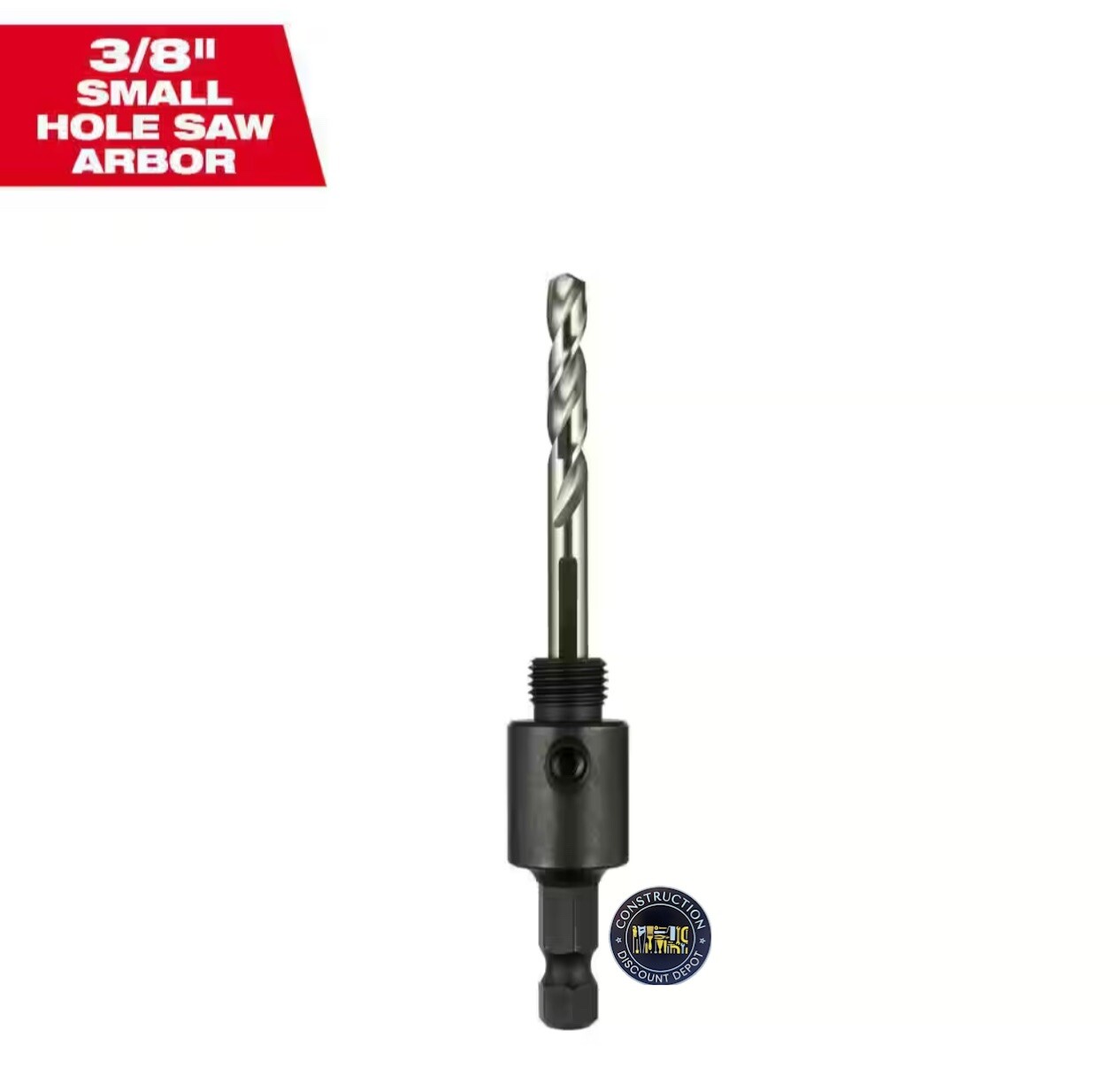 Milwaukee 9/16″ – 1-3/16″ Small Hole Saw Arbor – 49-56-7010 3/8″ Shank