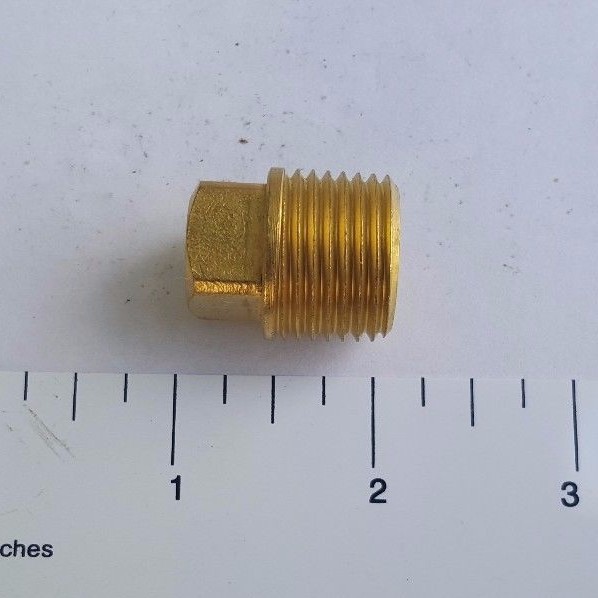 1) 1/2″ MALE NPT PIPE PLUG, SQUARE HEAD, LEAD FREE BRASS, FUEL OIL GAS WATER