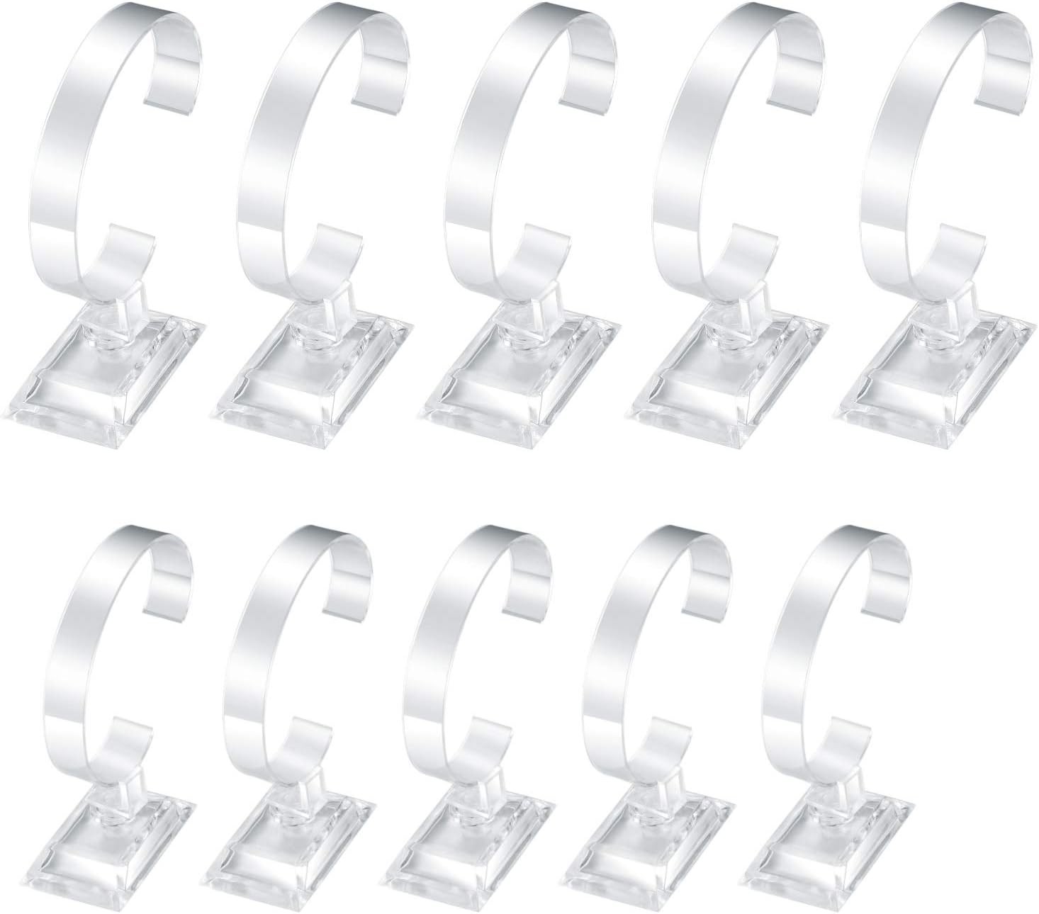 10 Pcs Watch Display Stand Holder, 4 inch/3.5 inch Clear Plastic Watch Display