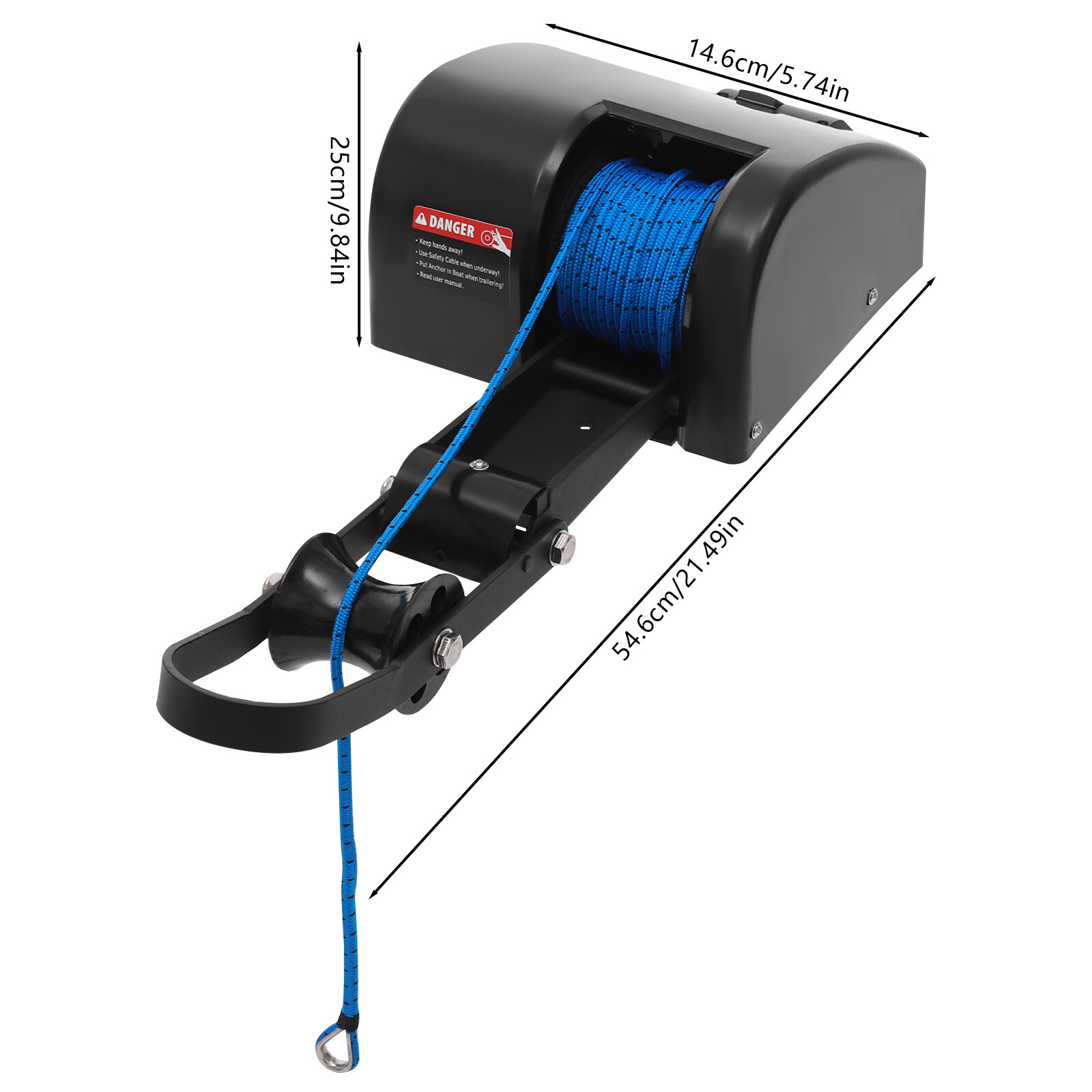 35lbs Electric Anchor Winch with Roller & Remote Control for Boat Marine Winch