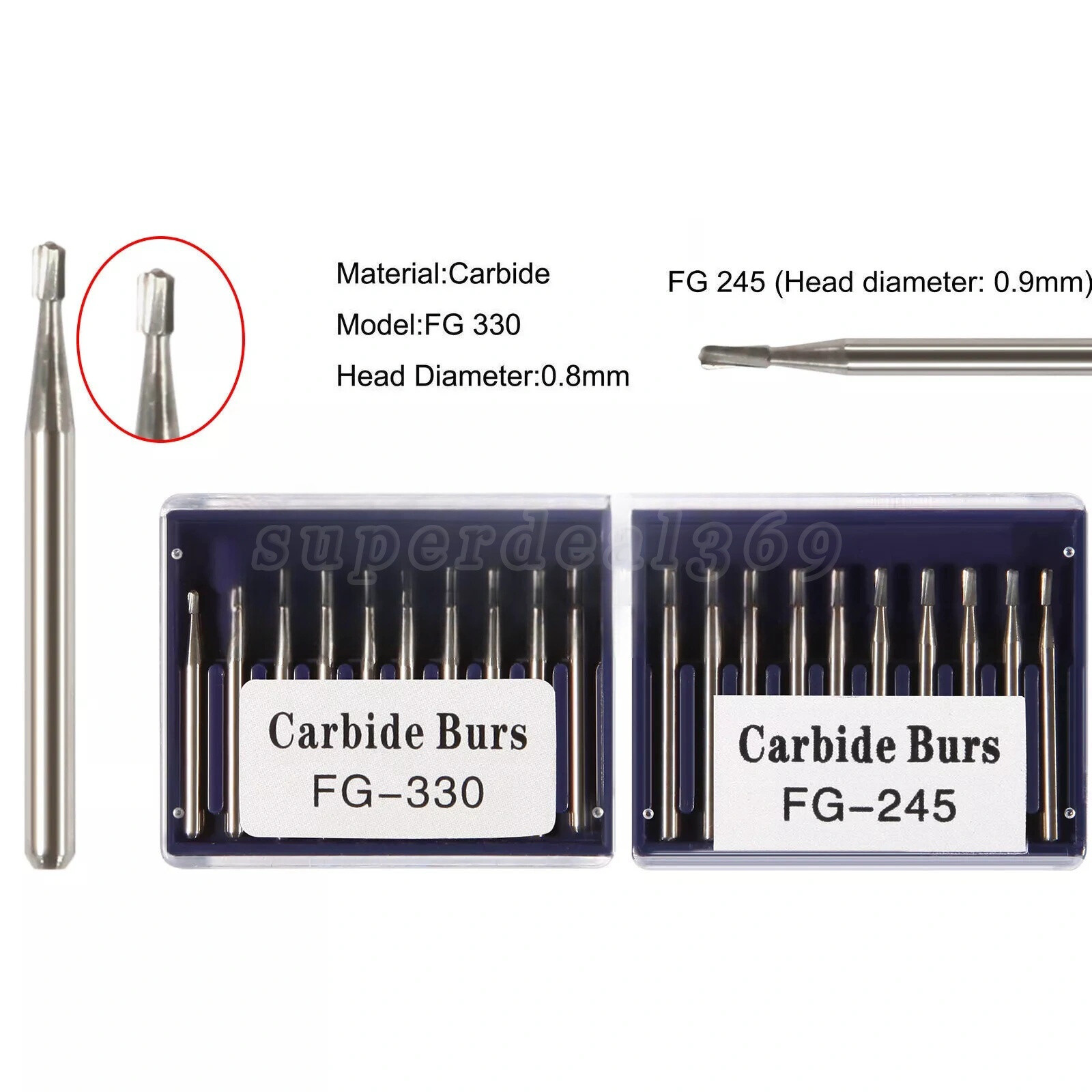 Dental Carbide Burs Tungsten Steel Bur FG #330 /FG #245 for High Speed Handpiece