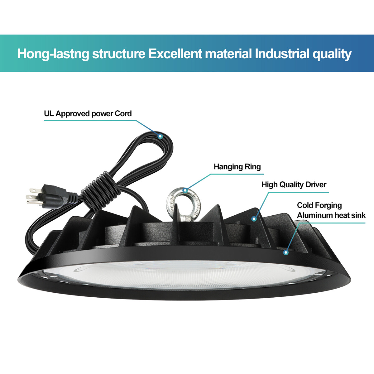 6 Pcs UFO Led High Bay Light 500W Commercial Industrial Warehouse Factory Light