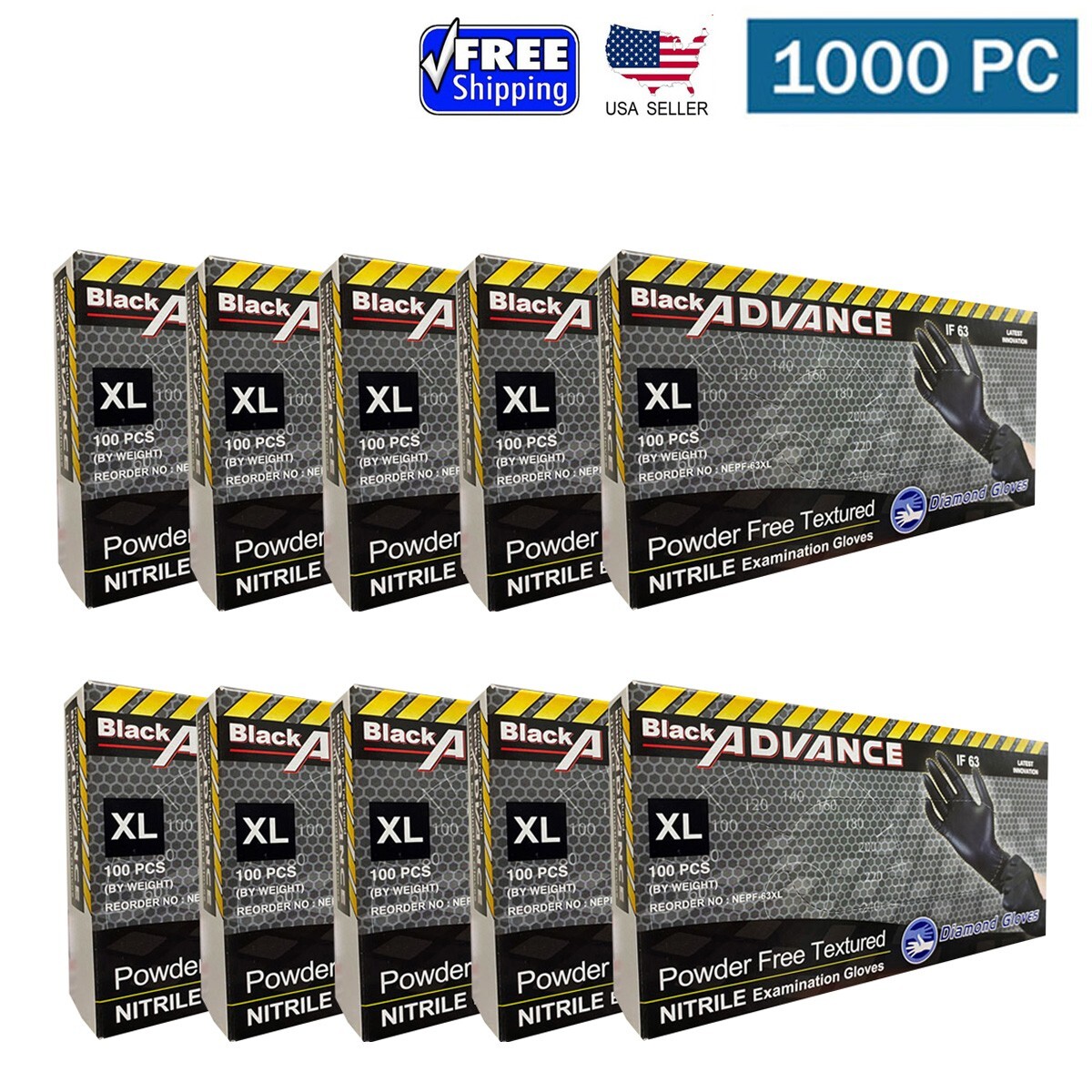 6 Mil Black Heavy Duty Thick Nitrile Exam Gloves Case Of 1000 PC S M L XL XXL