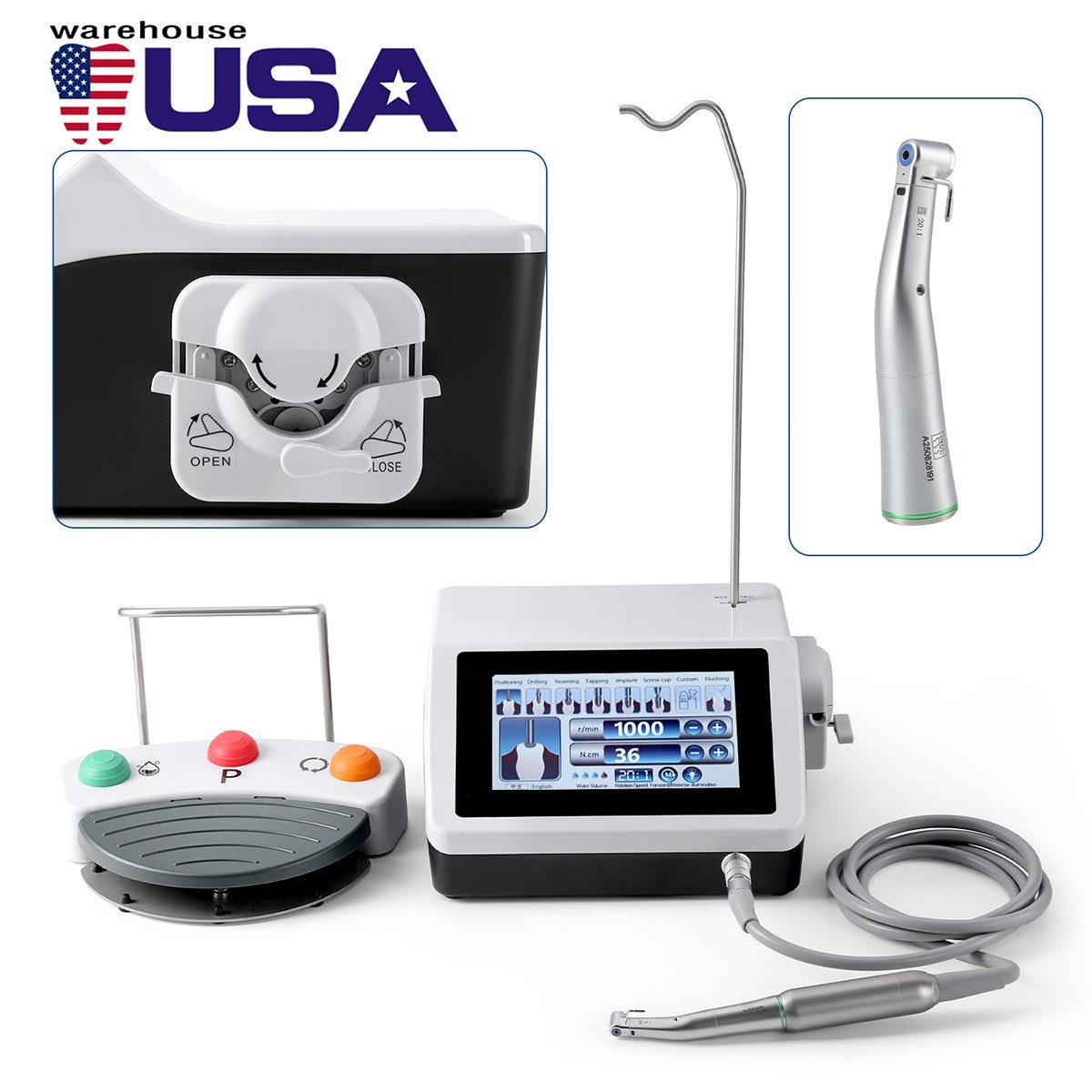 Dental Portable Delivery Unit Cart Suction Air Compressor /Implant System Motor