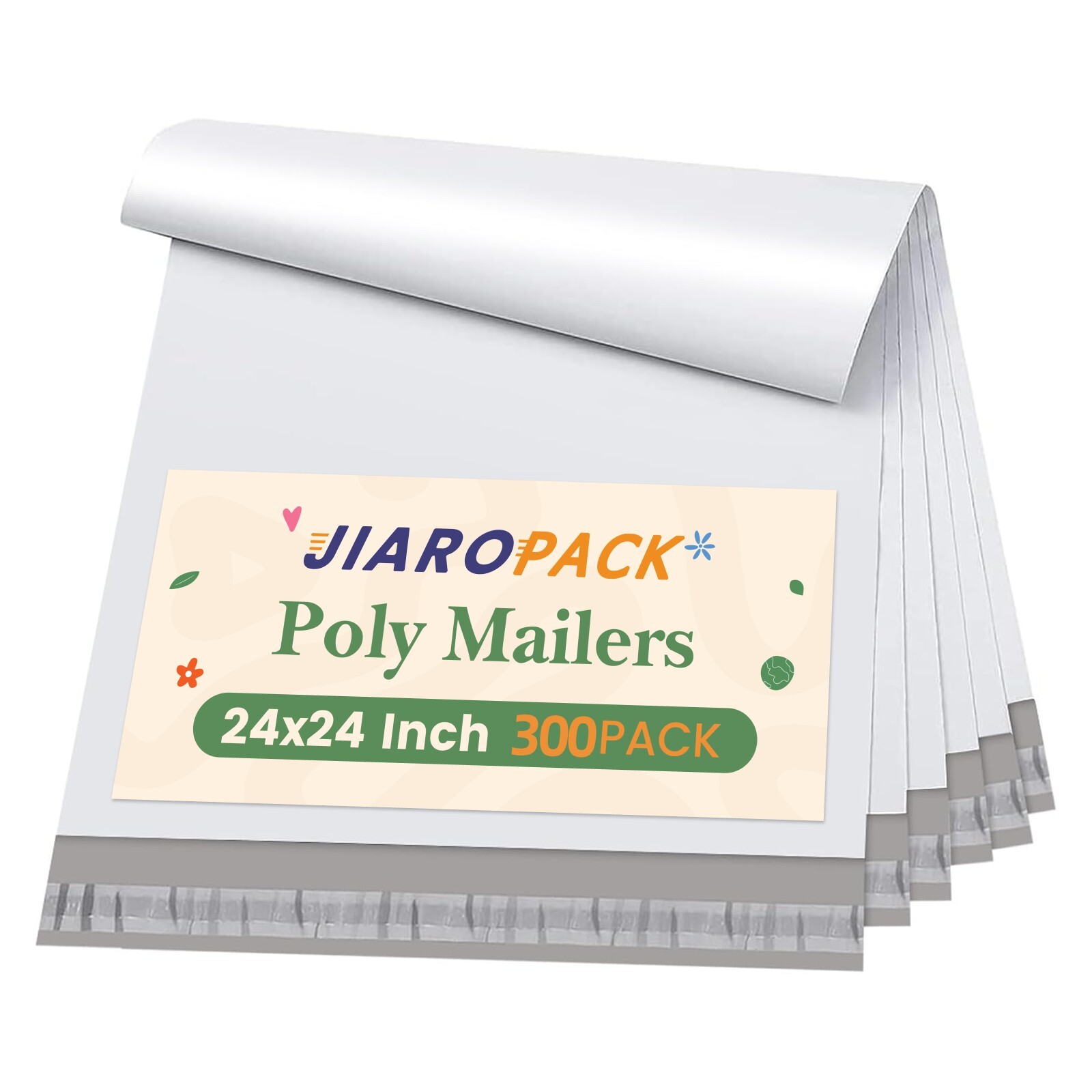 Large Poly Mailers 24×24 300Pc White Shipping Bag Plastic Package Bags Self-Seal