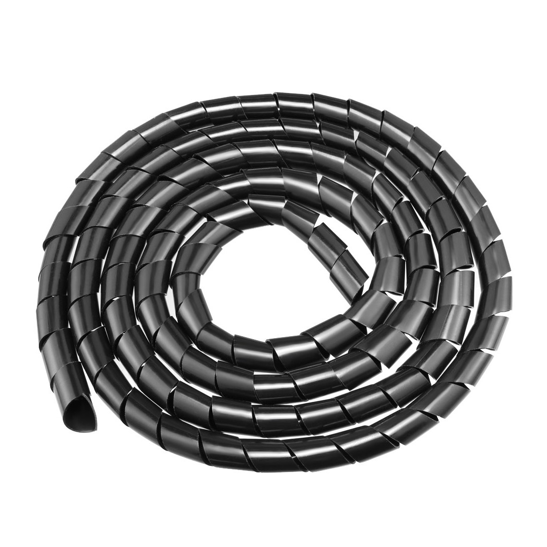 Spiral Cable Wrap Wire Cord Wraps 3/4 inch 9ft Black PE Polyethylene Flexible