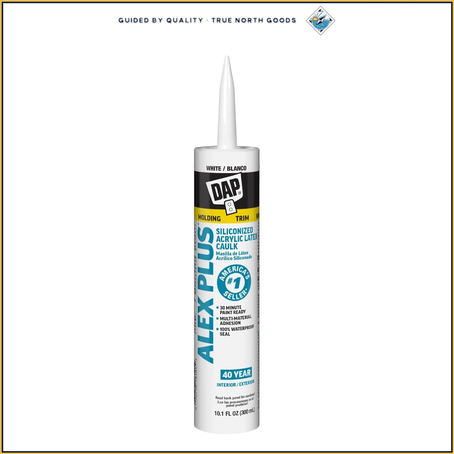 10.1oz White Acrylic Latex Caulk with Silicone for Indoor and Outdoor Use